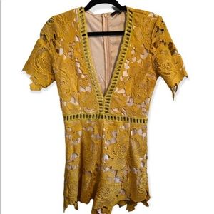 Misguided Yellow Lace romper